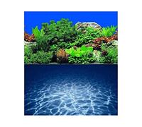 Hidom Aquarium Background Poster Double Sided - Height 12" / 30cm - Length 6 FT / 182cm - Two Scenic Pictures displaying Aquatic Backdrops - DS 300-9071/9063-6