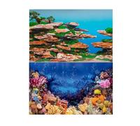Hidom Aquarium Fish Tank Background Picture décor Poster Double Sided - Height 16" / 40cm - Two Scenic Pictures displaying Aquatic Backdrops - Length 4 FT / 122cm