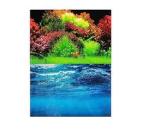 Hidom Aquarium Fish Tank Background Picture décor Poster Double Sided - Height 24" / 60cm - Two Scenic Pictures displaying Aquatic Backdrops - Length 6 FT / 183cm