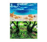 Hidom Aquarium Fish Tank Background Picture décor Poster Double Sided - Height 24" / 60cm - Two Scenic Pictures displaying Aquatic Backdrops - Length 3 FT / 92cm