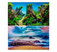 Hidom Aquarium Fish Tank Background Poster Double Sided Waterproof Backdrop Wallpaper Roll Tropical Ocean Aquatic Scenery for Fish Tanks & Aquariums - Height 24" / 60cm - Length 10 FT / 305cm
