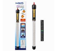 Hidom Aquarium Heater Quartz Glass Submersible Fish Tank - 200w Thermostat Control Pro-Heat HT 8200 - With FREE Stick on Thermometer - Suitable for both fresh and salt water