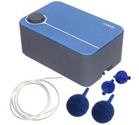 Hidom Ultra Quiet Adjustable Aquarium Air Pump 4.0L/min Double Outlet Air Pump For Tropical or Marine Fish Tanks Upto 400L With Check Valves, Air Stones and Airline Tubing
