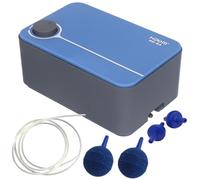 Hidom Ultra Quiet Adjustable Aquarium Air Pump 8.0L/min Double Outlet Air Pump For Tropical or Marine Fish Tanks Upto 600L With Check Valves, Air Stones and Airline Tubing