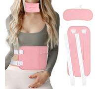 HIDOVETEC 2Pcs Castor Oil Pack Wrap for Waist and Neck Set, Skin Friendly, Adjustable,Reusable, Fit Fifferent Waist Sizes, Leakproof(Castor Oil Not Included), Pink, Large