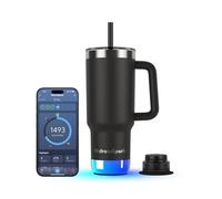 Hidrate Spark PRO 2 Smart Tumbler - 887 ml Insulated Stainless Steel, Tracks Water Intake, Glows & Beeps for Drink Reminder, Bluetooth Sync to App, Straw Lid, BPA-Free, Black (with Apple Find My)