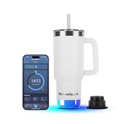 Hidrate Spark PRO 2 Smart Tumbler - 887 ml Insulated Stainless Steel, Tracks Water Intake, Glows & Beeps for Drink Reminder, Bluetooth Sync to App, Straw Lid, BPA-Free, White (with Apple Find My)