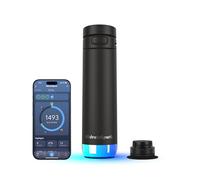 Hidrate Spark PRO 2 Smart Water Bottle - 621 ml Insulated Stainless Steel, Tracks Water Intake, Glows & Beeps For Drink Reminder, Bluetooth Sync to App, Chug Lid, BPA-Free, Black (with Apple Find My)