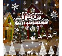 Hidreams 152 PCS Snowflake Window Clings Christmas Window Stickers Decorations, Xmas Window Decals