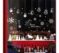 Hidreams 153 PCS Christmas Window Decals Stikcers, Xmas Snowflake Window Clings 8 Sheets