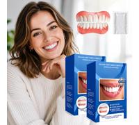 Hidreat 2 Pcs Clip in Veneers Teeth Set for Adults, Snap-On Upper and Lower Teeth Covers, Soft Silicone Smile Covers, Customisable Fit for Men and Women, Natural Looking Smile for Daily Wear