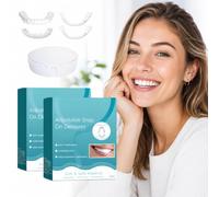 Hidreat 2 Pcs Clip-in Veneers Teeth Set, Snap-On Upper and Lower Cosmetic Veneers, Adjustable Fit for Men and Women, Natural Looking Smile Cover for Daily Wear, Events and Travel