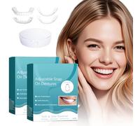 Hidreat 2 Pcs Clip in Whitening Veneers Teeth for Missing, Crooked or Stained Tooth, Top and Bottom for Men Women, Snap on Veneers Teeth for Temporary Tooth Repair