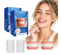 Hidreat Clip in Veneers Teeth Set, Snap On Upper and Lower Teeth Covers for Men and Women, Adjustable Silicone Fit, Natural Looking Smile for Daily Use