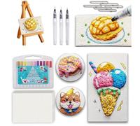 HIDRUO 3D Magic Foam Texture Painting Kit, Magic Puffy Paint Art, Puffy Popcorn Magics Foam Texture Painting Kit with Paint Paper and Markers, DIY Bubble Drawing Pens for Painting, Art (Rectangle)