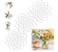 HIDRUO Auxiliaryn Stainless Steel Floral Grid Organizer, Stainless Steel Rloral Crid Organizer, Flower Arrangement Holder, Plant Flowers Stem Grid Holder Insert (3pcs Silver, 5 inches)