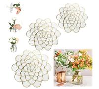 HIDRUO Auxiliaryn Stainless Steel Floral Grid Organizer, Stainless Steel Rloral Crid Organizer, Flower Arrangement Holder, Plant Flowers Stem Grid Holder Insert (3pcs Gold, 4/5/6 inches)