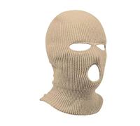 HIDRUO Blue Ski Mask, 3-Hole Full Face Mask Cover, Winter Balaclava Cap Knitted Face Cover for Outdoor Sports (Beige)