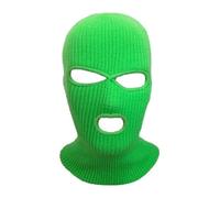 HIDRUO Blue Ski Mask, 3-Hole Full Face Mask Cover, Winter Balaclava Cap Knitted Face Cover for Outdoor Sports (Green)