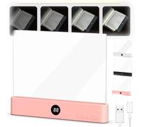 HIDRUO Flat Book Light, LED Book Light, Rechargeable Clear LED Flat Reading Light, 3 Colors Board Wireless, Timer & Memory Function, Bedside Lamp Book Lovers Gifts for Boys and Girls Women Man (Pink)