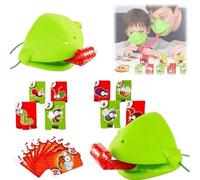 HIDRUO Frog Mask Game, Funny Multiplayer Frog Face Masks with Blow Tongue and Cardboard, Blow up Frogs Game, Halloween Lizard Tongue Costume, Frog Toy Kit for Parties, Cosplay (2 people)