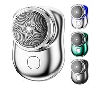 HIDRUO Mini Shaver Portable Electric Shaver, Pocket Portable Electric Shave, USB Mini Shaver Electric Razor for Men, Type C Waterproof Rechargeable Wet and Dry Mens Razor (Silvery) 1 count