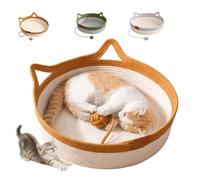 HIDRUO Natural Rope Cat Basket,Stimulicat Handwoven Cat Basket，Caramel：L