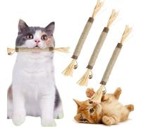 HIDRUO Natural Silvervine Dental Sticks, Natural Cat Chew Stick, Interactive Kitten Chew Playthings, for Indoor Kitty Nip Teeth Cleaning Dental Care Biting (3pcs)