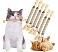 HIDRUO Natural Silvervine Dental Sticks, Natural Cat Chew Stick, Interactive Kitten Chew Playthings, for Indoor Kitty Nip Teeth Cleaning Dental Care Biting (6pcs)