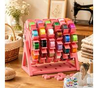 HIDRUO Rotating Bobbin Thread Organizer, 60-Hole Sewing Thread Holder，Pink