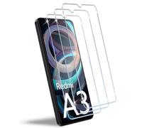 HidWee Compatible with Xiaomi Redmi A3 for Tempered Glass Screen Protector, Pack of 3, 9H Hardness Protective Glass, Anti-Scratch Screen Protector, Anti-Bubble Tempered Glass Protection, HD Clear