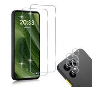 HidWee Screen Protector Compatible with Fairphone 6 5G 2 Pieces Tempered Glass + 2 Pieces Camera Film, Bubble Free, Anti-Scratch, 9H Hardness Protective Film + Camera Film