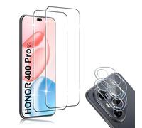 HidWee Screen Protector Compatible with Honor 400 Pro 5G for Tempered Glass, Pack of 2 3D Protective Glass & 2 Camera Protective Film, 9H Hardness Anti-Scratch Tempered Glass Protection Glass, HD