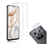 HidWee Screen Protector Compatible with Honor 400 Smart 5G 2 Pieces Tempered Glass + 2 Pieces Camera Film, 9H Hardness HD Protective Film, Bubble Free, Anti-Scratch