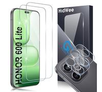 HidWee Screen Protector Compatible with Honor 600 Lite 5G for Tempered Glass, Pack of 2 Protective Glass & 2 Camera Protective Film, Anti-Scratch 9H Hardness Protection Glass, HD Screen Protector