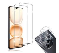 HidWee Screen Protector Compatible with Honor Power for Tempered Glass, Pack of 2 3D Protective Glass & 2 Camera Protective Film, 9H Hardness Anti-Scratch Tempered Glass HD Screen Protector