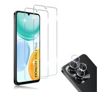 HidWee Screen Protector Compatible with Honor X5c Plus 4G for Tempered Glass, Pack of 2 Protective Glass & 2 Camera Protective Film, 9H Hardness Anti-Scratch Tempered Glass Protection, HD Screen