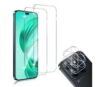 HidWee Screen Protector Compatible with Honor X8B 4G/Honor X8b for Tempered Glass, Pack of 2 HD Protective Glass & 2 Camera Screen Protectors, Protective Glass, 9H Hardness Screen Protector & Camera