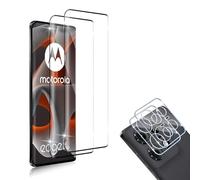 HidWee Screen Protector Compatible with Motorola Moto Edge 50 Pro, 2 Pieces 3D Tempered Glass Screen Protector & 2 Pieces Camera Lens Protectors, HD Clear 9H Hardness Anti-Scratch Camera Protector