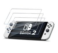 HidWee Screen Protector Compatible with Nintendo Switch 2 for Tempered Glass, Pack of 3, 9H Hardness Screen Protector, Anti-Scratch Screen Protector, Anti-Bubble Tempered Glass Protection, HD Clear