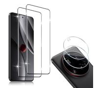 HidWee Screen Protector Compatible with Xiaomi 15 Ultra 5G for Tempered Glass, Pack of 2 3D Protective Glass & 2 Camera Protective Film, 9H Hardness Anti-Scratch Screen Protector, HD Anti-Bubble