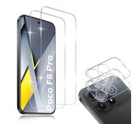 HidWee Screen Protector Compatible with Xiaomi Poco F8 Pro for Tempered Glass, Pack of 2 Protective Glass & 2 Camera Protective Film, 9H Hardness Anti-Scratch Tempered Glass Protection, HD Screen