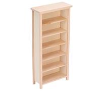 Hidyliu 1:12 Scale Dollhouse Bookcase, Exquisite Miniature Design, Charming Decoration for Dollhouse, Made of Birch, 9.1cm X 3.7cm X 19.5cm (Plain bookcase)