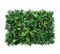 Hidyliu 1pcs Green Plastic Artificial Leaf Hedge Fence Panels Screen Lawn, Green Faux Trellis Garden Fence Balcony Screen, Decorative Fences, Adornment for Wedding Yard(Rose Red with