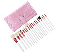 Hidyliu 20pcs Soft Plant Fiber Makeup Brushes Set for Perfectly Blended Foundation and Eye Shadows in Pink