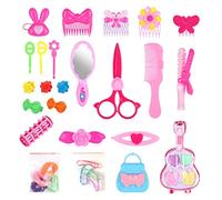 Hidyliu 25Pcs Hairdressing Makeup Dolls Set for Styling Play for Girls, Non- Plastic, Includes Accessories (Pig melon seed machine (expression random #35)