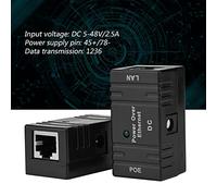 Hidyliu 2PCS POE Ethernet Adapter High Stability POE Injector for Network IP Camera White Color (Black)