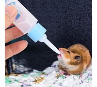Hidyliu 30ML Hamster Nurser Bottle Set, Soft Silicone Nipple Feeding Bottles for Puppies, Kittens, and Squirrels, 2PCS, Pink/Sky Blue (Blue)