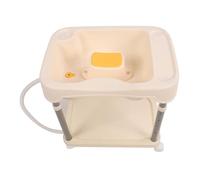 Hidyliu Adjustable Height Hair Washing Basin for Bedridden Pregnant Women Elderly Comfortable Portable Shampoo Bowl 48x35cm (Cream White)