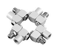 Hidyliu Air Hose Adapter Connector, 4pcs/Set Aluminum 1/4 Universal 360 Degree Swivel Air Hose Connector